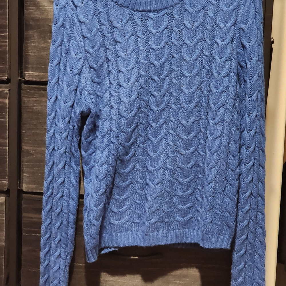 American Eagle Outfitters Blue Cable Knit Sweater